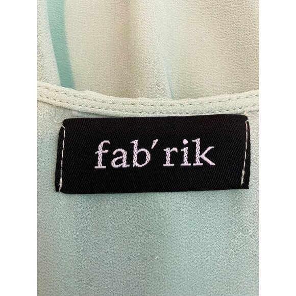 Fab'rik Light Green Sleeveless Front Zip Top Size Large - Picture 4 of 6